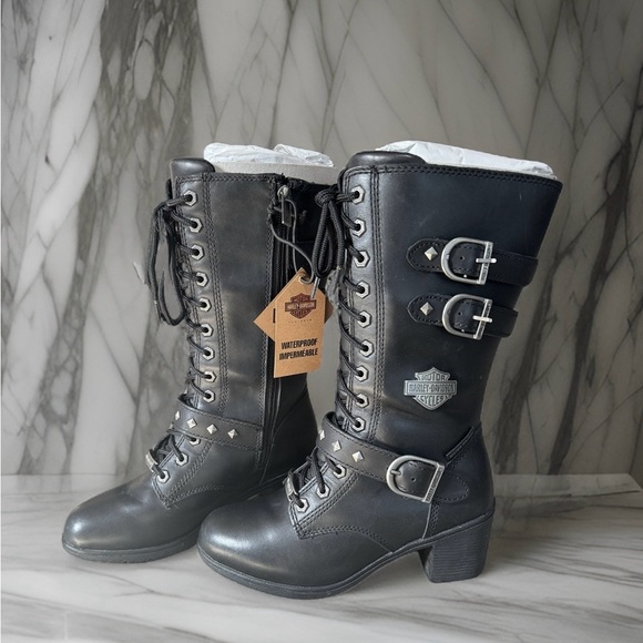 Harley Davidson Alsace Leather Riding Boots NWT - Picture 2 of 4